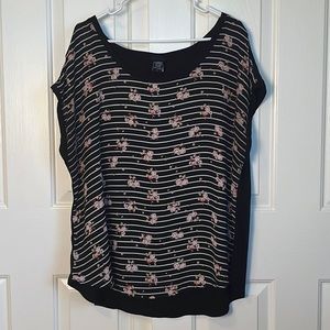 Torrid, light weight floral/ stripped printed top, size 1
